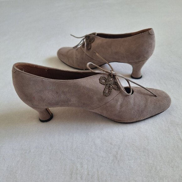 💙 Ivan Picone Embroidered Retro Style Suede Leather Size 10 Fall Preppy - Picture 2 of 8